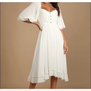 Lulus  White Midi Dress